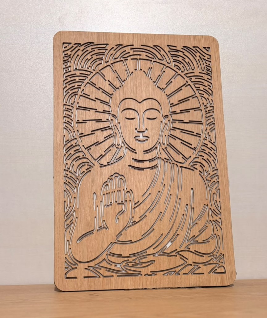 Shri Gautam Buddha Wooden Wall Art